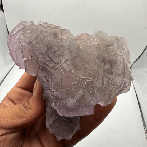 688g Natural Lavender Cubic Fluorite Crystal Cluster