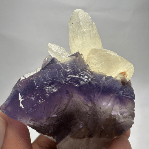 Raw Pink Fluorite With White Calcite