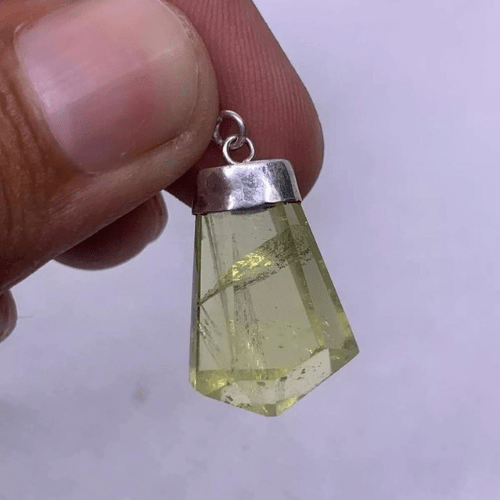 Natural Stone Citrine Pendant | 925 Sterling Silver Gemstone Necklace Pendant