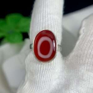 Blood Red Yemeni Aqeeq Ring, 925 Sterling Silver Natural Agate Ring, Shia Ring