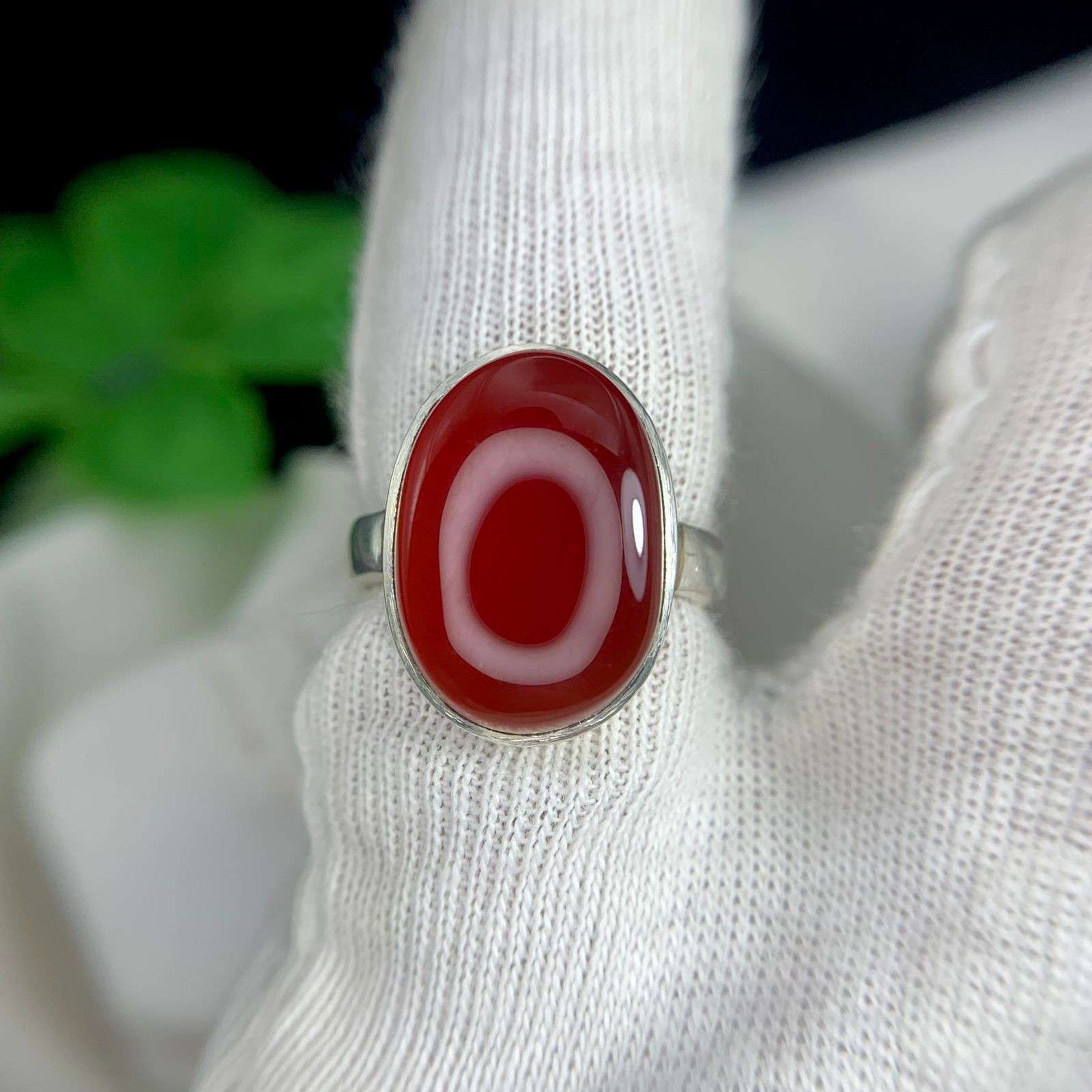 Blood Red Yemeni Aqeeq Ring, 925 Sterling Silver Natural Agate Ring, Shia Ring
