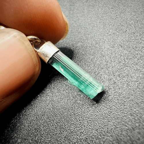 Natural Raw Blue Tourmaline Pendant